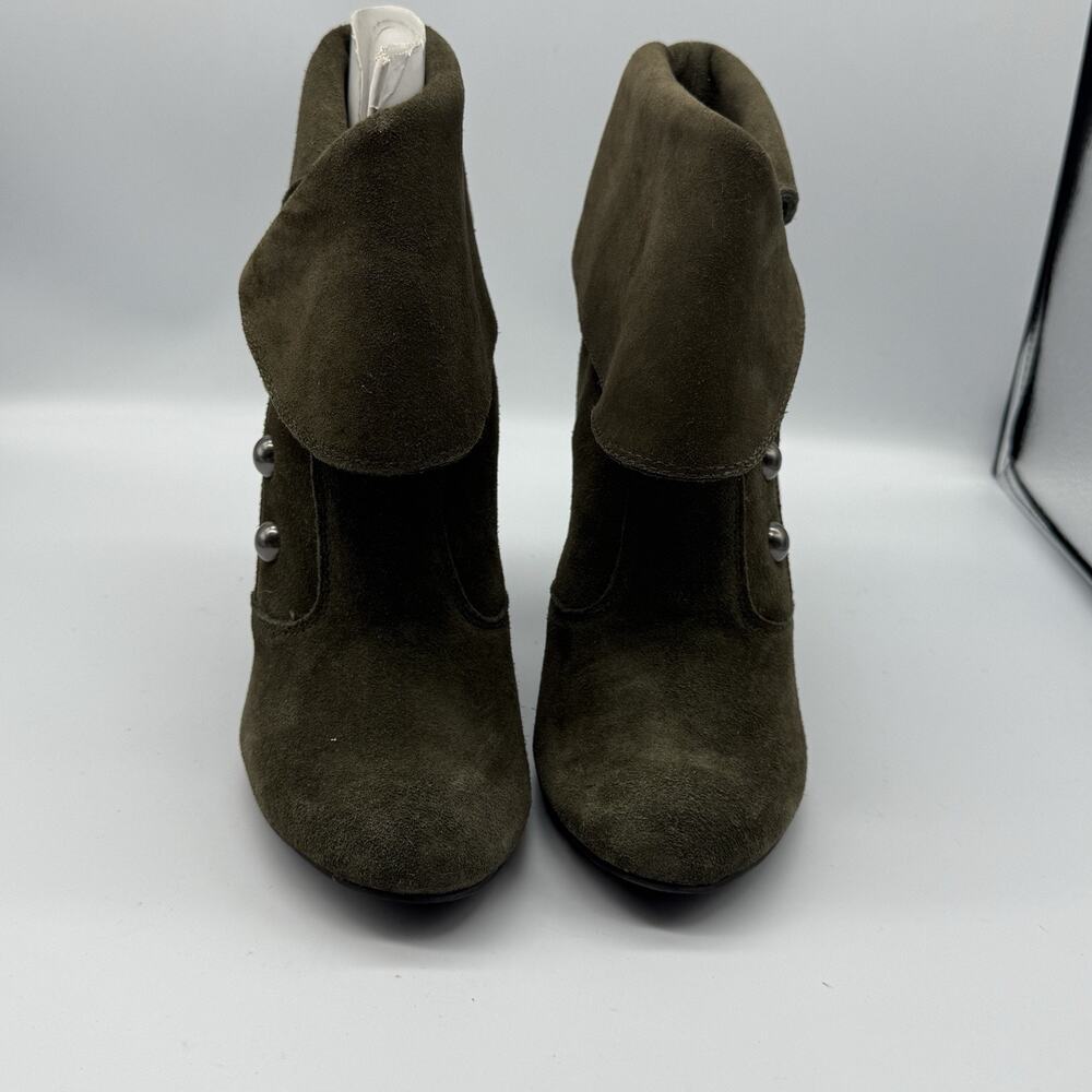 NWOB Mia DARK GREEN Suede Leather Boots DUKE Size 8 Womens Booties Witchy Goth - Picture 7 of 11